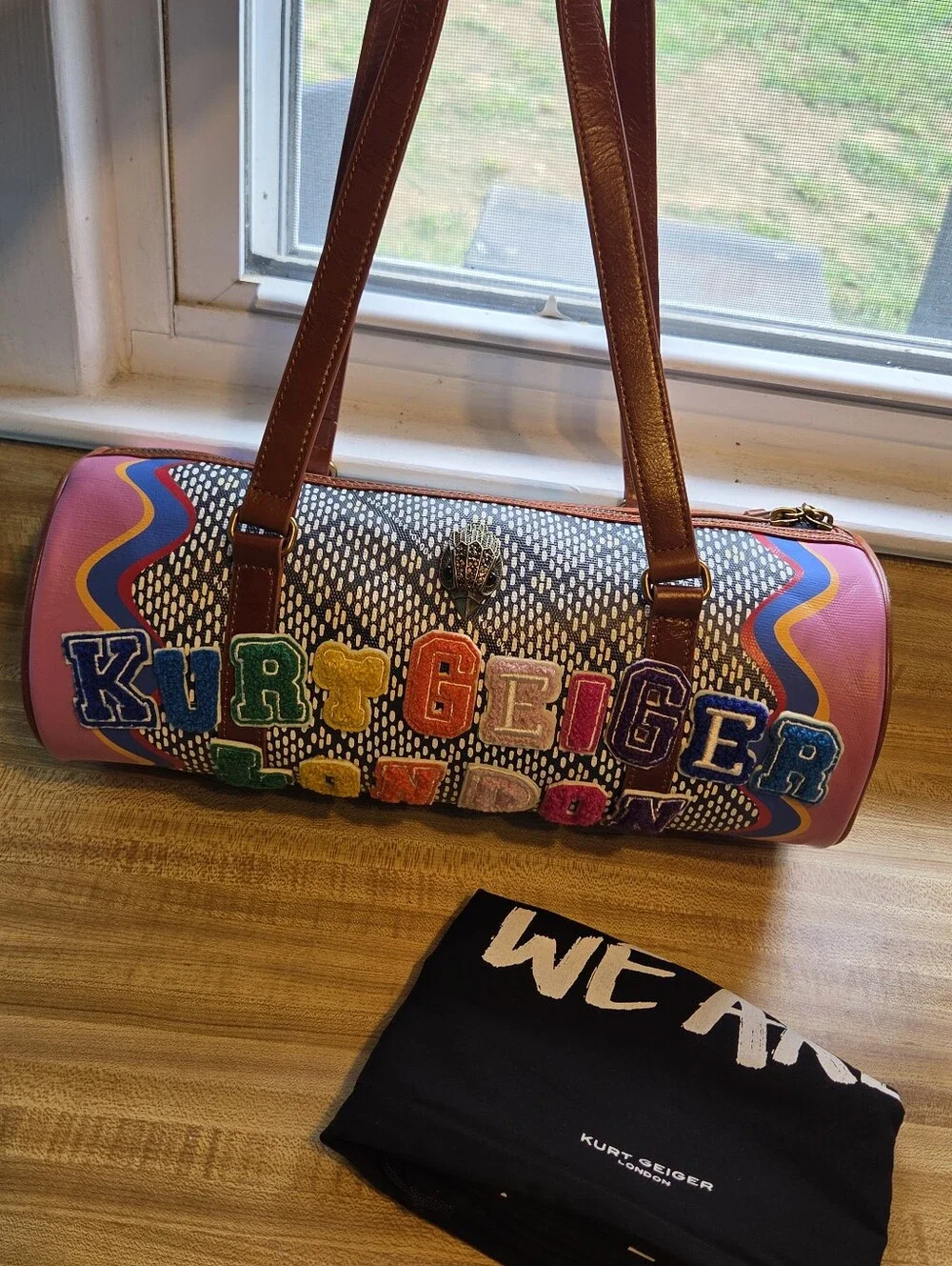 Kurt Geiger NWT Current Season Varsity Barrel Bag W/Dustbag
